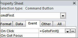 Command Button GoToFirst function