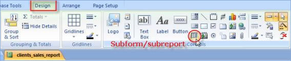 Subform/subreport button